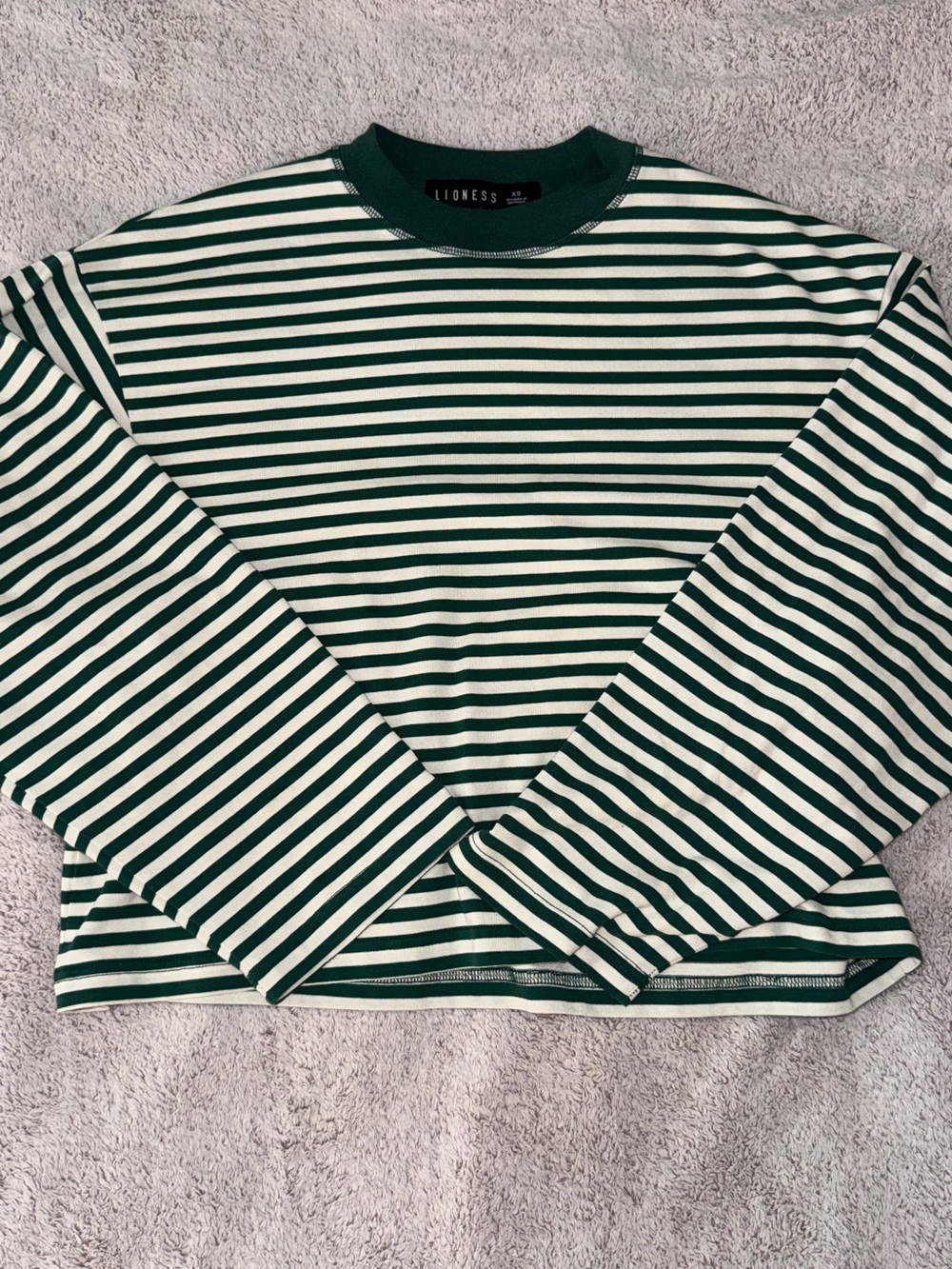 Lioness Green and White Striped Long Sleeve Tee - Picture 4 of 4